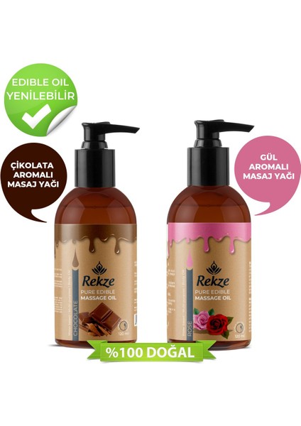 Çikolata + Gül + Yasemin Aromalı Erotik Nemlendirici Vücut Aromaterapi
