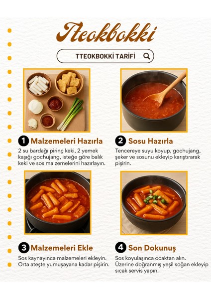 Tteokbokki Kore Pirinç Keki 1 kg