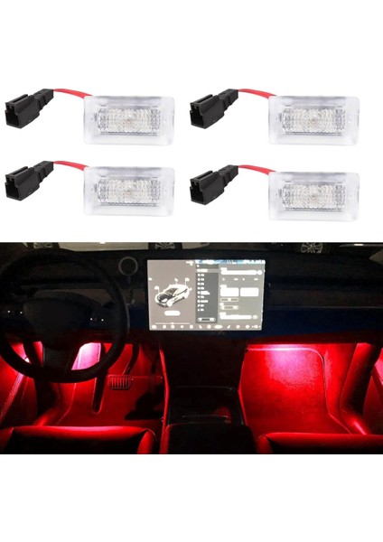 Tesla Model 3 Için Yüksekland Modely Su Birikintisi Işıkları Logo Modeli 3 ve Y Hoş Geldiniz Işık Kapı Işıkları Seti Kapı Basamağı Hayalet Işık Modeli Y/3/s/x (Yurt Dışından)