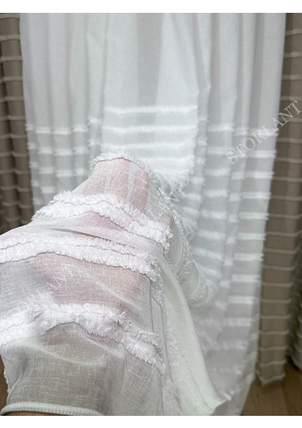 Half Yatay Keten Tül Perde | Ağır Gramajlı, 1/3 Sık Pileli, Ütü Gerektirmez