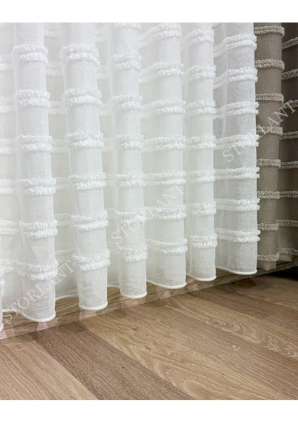 Half Yatay Keten Tül Perde | Ağır Gramajlı, 1/3 Sık Pileli, Ütü Gerektirmez