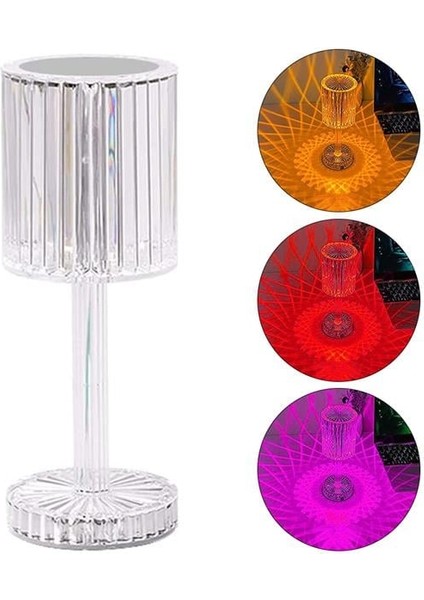 Powermaster HA-1788 Dekoratif Rgb Led'li Ambiyans Masa Gece Lambası Şarjlı Dokunmatik Tuşlu