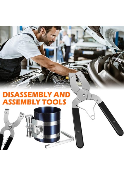 Piston Halkası Kompresörü Aracı Araba Motoru Piston Halkası Takıcı Sökme Ayarlanabilir Boyutlar 2-1/8 Inç Ila 7 Inç Pense ile (Yurt Dışından) modelleri