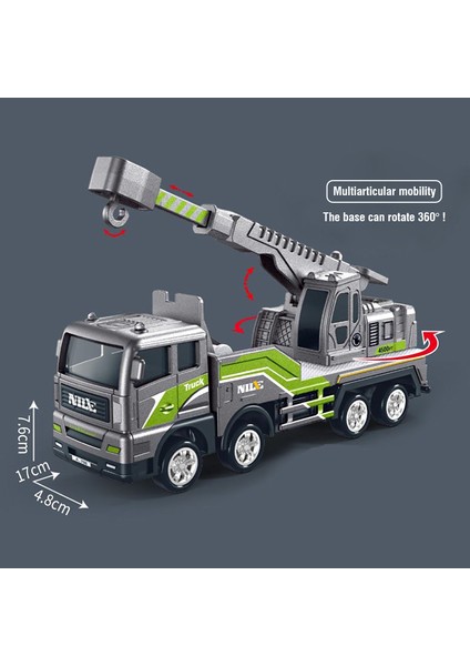 1/50 Model Araba Buldozer Kamyon Ekskavatör Vinç Forklift Inşaat Mühendisliği Araç Oyuncaklar Boys Çocuklar Için Eğitici Oyuncaklar (Yurt Dışından)