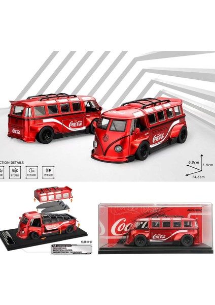 1:32 T1 Otobüs Modeli Ses Işığı Çocuk Çocuk Döküm Oyuncak Araç Toplu Ev Dekor Metal Minyatür Voiture (Yurt Dışından) modelleri
