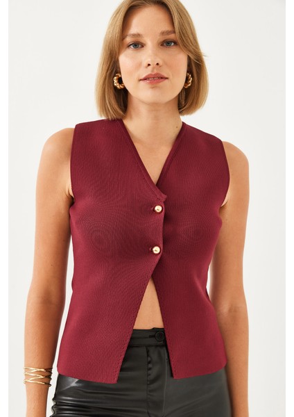 Kadın Iki Düğmeli Triko Yelek fiyatları