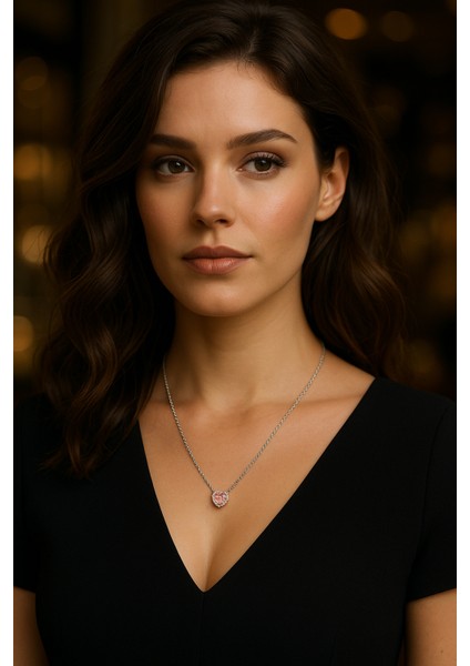 Pembe Kuvars Gümüş Kolye fırsatları