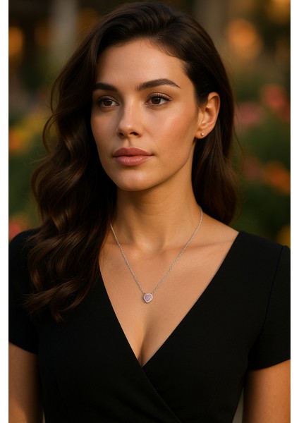 Pembe Kuvars Gümüş Kolye indirimleri