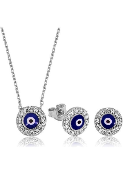 Nazarlı 925 Ayar Gümüş Kadın Set