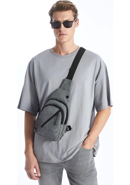 Lcw Accessorıes Gri Düz Erkek Göğüs Çantası