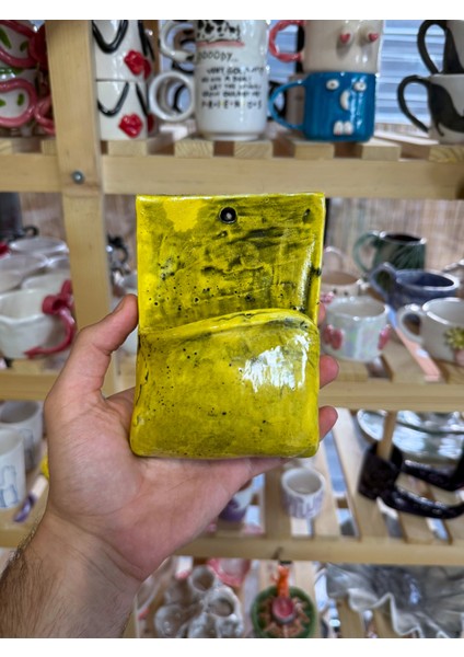 Arche Ceramic El Yapımı Seramik Duvar Çiçekliği - Sarı - 15X 10 cm - Tekli fiyatları