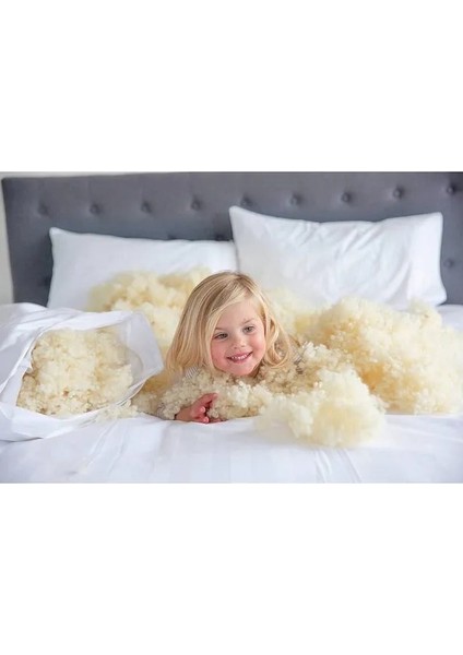 Yün Bebek Yastığı %100 Organik Yün Yastık 82 Tel &100 Pamuk Kumaş 35X45CM 1 Adet