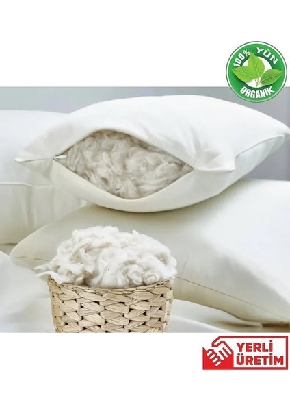 Yün Bebek Yastığı %100 Organik Yün Yastık 82 Tel &100 Pamuk Kumaş 35X45CM 1 Adet fiyatları