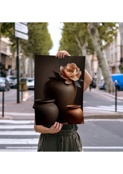 Çerçevesiz Poster, Dijital Baskı, Saksılar ve Şakayık , Çiçekli, Modern , Soyut , Minimalist Poster