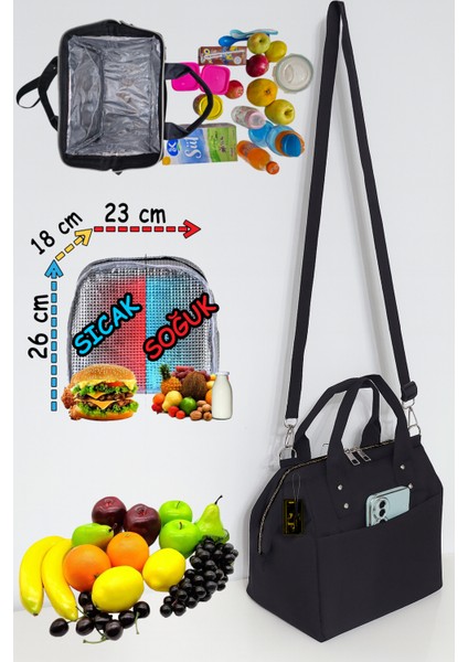 Beslenme Çantası Isı Yalıtımlı Termal Termoslu Sıcak Soğuk Yemek, Mama, Gıda Askılı Taşıma Çantası fiyatları
