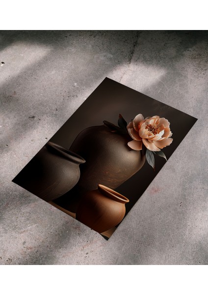 Çerçevesiz Poster, Dijital Baskı, Saksılar ve Şakayık , Çiçekli, Modern , Soyut , Minimalist Poster
