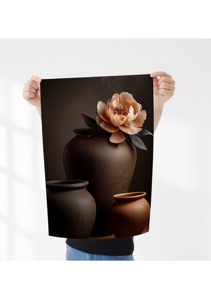Çerçevesiz Poster, Dijital Baskı, Saksılar ve Şakayık , Çiçekli, Modern , Soyut , Minimalist Poster