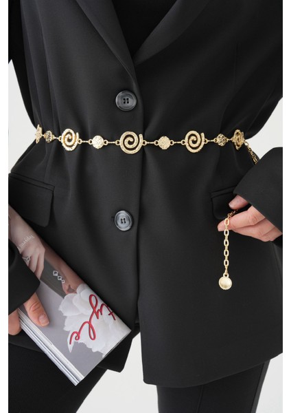 Kadın Orjinal Kararmaz Aksesuar Adedi Fazla Zincir Kemer Bel Kemeri