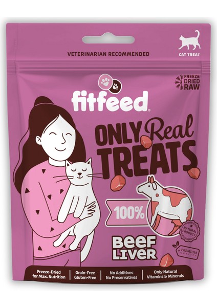 Freeze-Dried Çiğ Dana Ciğer Kedi Ödül Maması 40G