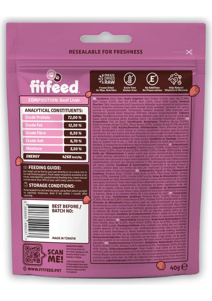 Freeze-Dried Çiğ Dana Ciğer Kedi Ödül Maması 40G fiyatları