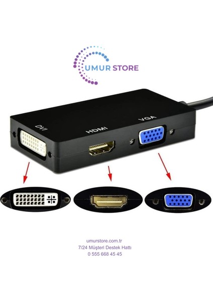 Mini Displayport To HDMI DVI VGA Kablo Çevirici Dönüştürücü Thunderbolt Adaptör fiyatları