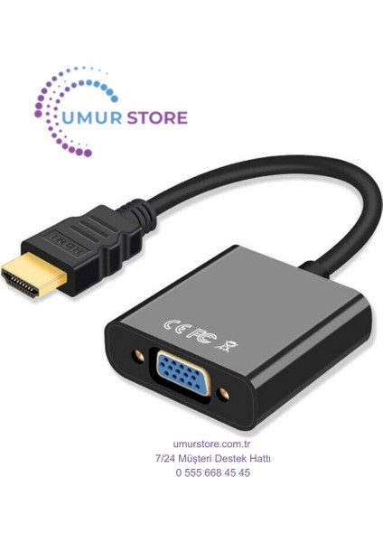 HDMI To VGA Kablo Çevirici Dönüştürücü Görüntü Aktarıcı