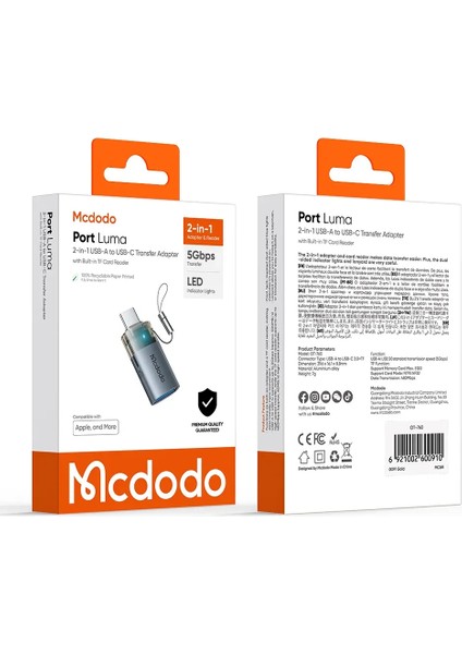 OT-7600 2'si 1 Arada Usb-A - Usb-C - Sd Kart Aktarım Dönüştürücü indirimleri