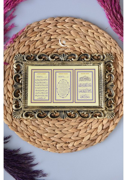 Kapı Üstü Üçlü Tablo Ayete'l Kürsi- Nazar Duası-Bereket Duası