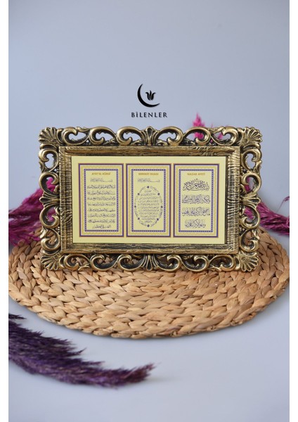 Kapı Üstü Üçlü Tablo Ayete'l Kürsi- Nazar Duası-Bereket Duası modelleri