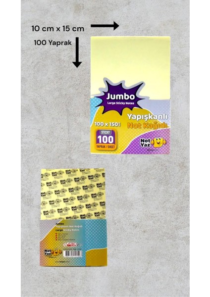 100X150 100 Yaprak Yapışkanlı Çizgisiz Not Kağıdı Sarı (YNK-1506)
