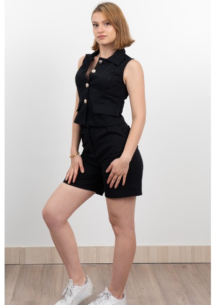 Gabardin Kumaş Şort Yelek Takım 1251 fırsatları