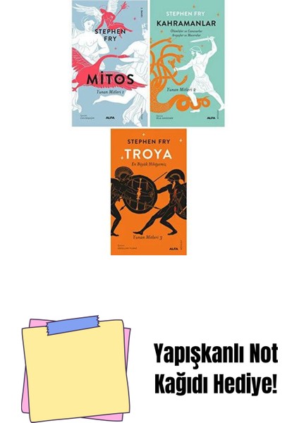 Yunan Mitleri Serisi - 3 Kitap Takım + Yapışkanlı Not Kağıdı