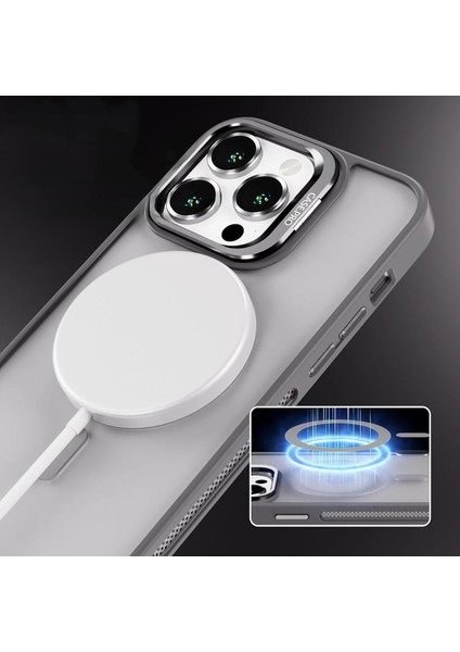 Apple Iphone 16 Pro Uyumlu Kılıf Standlı Mat Magsafe Metal Tuş Kamera Lens Hediyeli Nevada Case modelleri