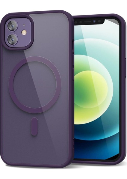 iPhone 12/ 12 Pro Uyumlu Kenarları Renkli Şeffaf Magsafe Kılıf