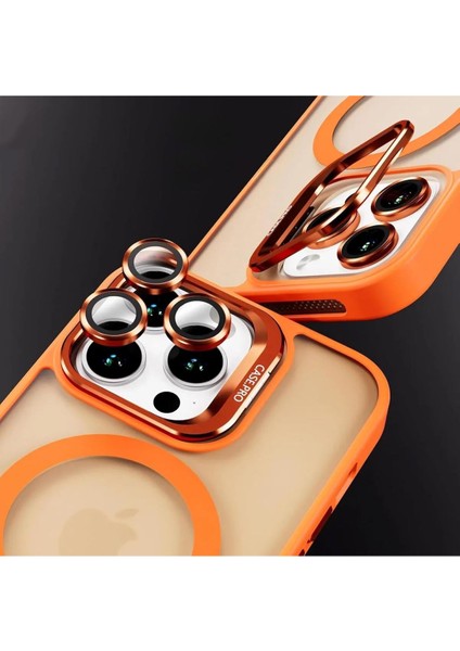 Apple Iphone 14 Uyumlu Kılıf Standlı Mat Magsafe Metal Tuşlu Kamera Lens Hediyeli Nevada Case modelleri