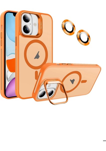 Apple Iphone 16 Uyumlu Kılıf Standlı Mat Magsafe Metal Tuş Kamera Lens Hediyeli Nevada Case