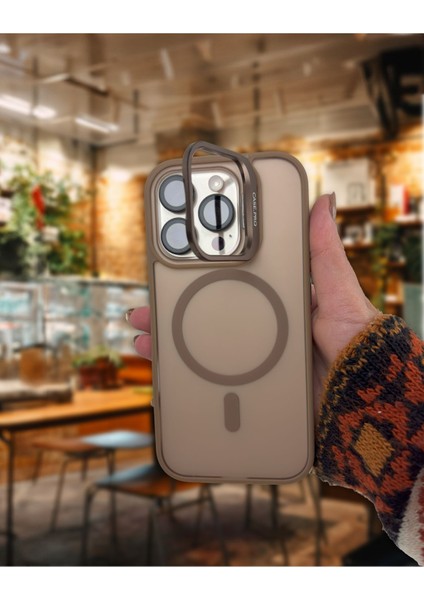 Apple Iphone 15 Pro Uyumlu Kılıf Standlı Mat Magsafe Metal Tuş Kamera Lens Hediyeli Nevada Case fırsatları