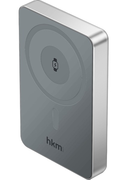 MAG PRO Wireless 10.000 Mah 20W, Magsafe ve Saat Uyumlu Manyetik Kablosuz Powerbank, Gümüş Renk