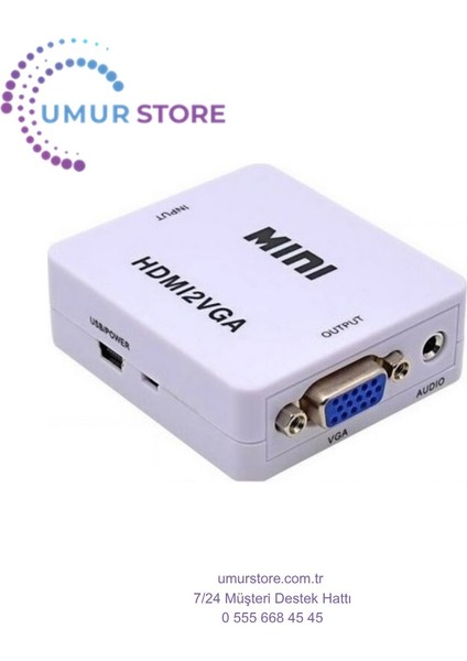 HDMI To VGA Çevirici Adaptör Monitör Tv Dönüştürücü