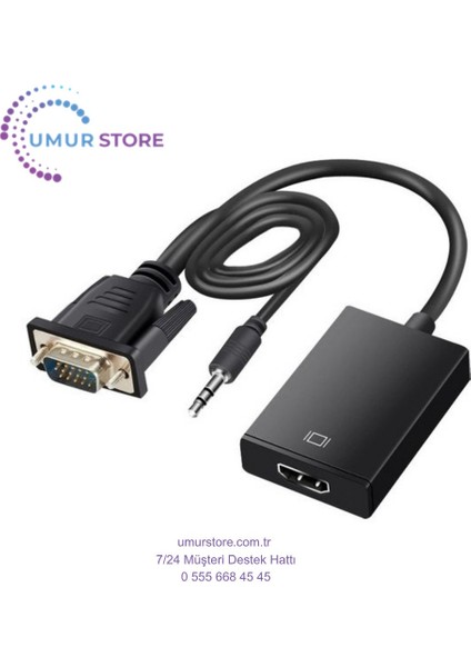 VGA To HDMI Çevirici VGA + Audio To HDMI Converter