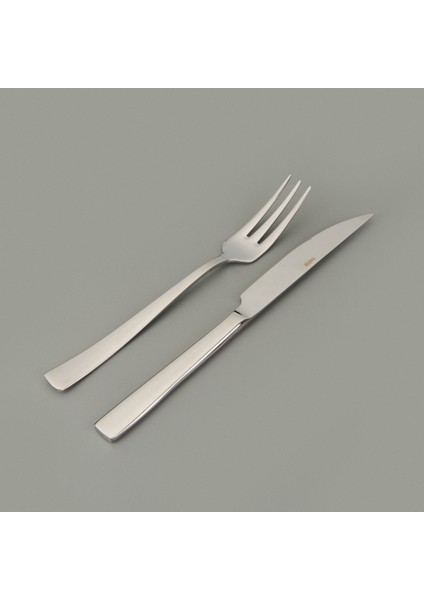 Deniz Sade 12 Parça Steak Çatal Bıçak Takımı - Gümüş indirimleri