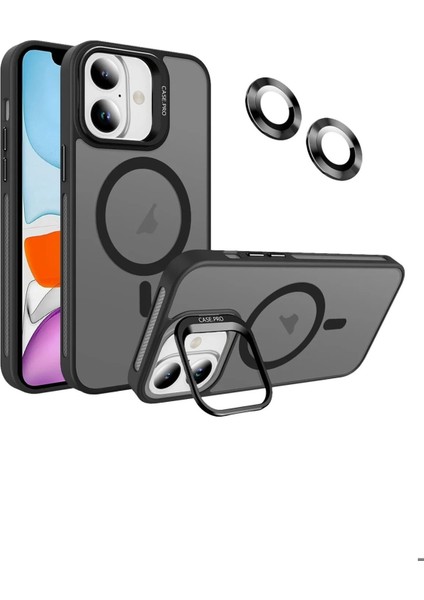 Apple Iphone 16 Uyumlu Kılıf Standlı Mat Magsafe Metal Tuş Kamera Lens Hediyeli Nevada Case