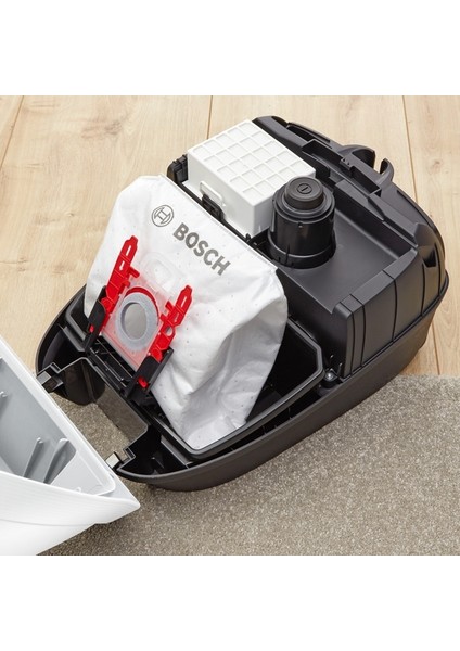 BGB6SIL1 Serie 6, Toz torbalı Süpürge, ProSilence, Beyaz