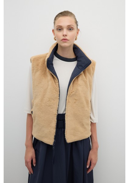 Çift Taraflı Fermuarlı Yelek Lacivert K2637001_015 fiyatları