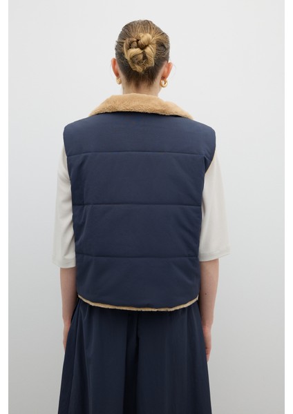 Çift Taraflı Fermuarlı Yelek Lacivert K2637001_015 fırsatları