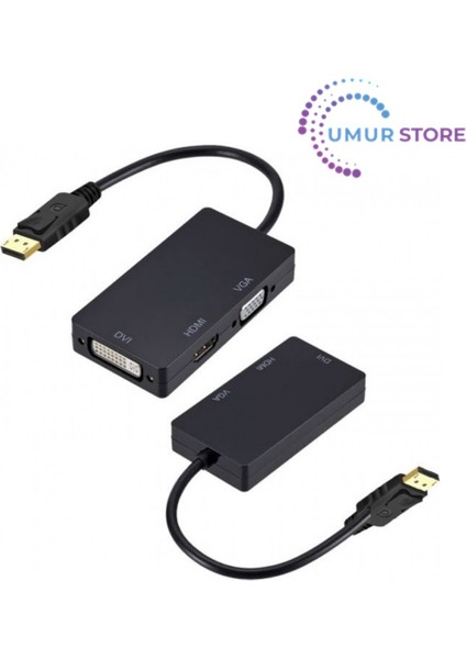 Displayport DVI HDMI VGA Çevirici Displayport HDMI DVI VGA Çevirici