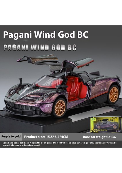 1:32 Pagani Huayra Bc Supercar Alaşım Metal Pres Döküm Model Araba Kütüphanesi Statik Ses ve Işık Süsler Erkek Arkadaşı Için Doğum Günü Hediyesi (Yurt Dışından)