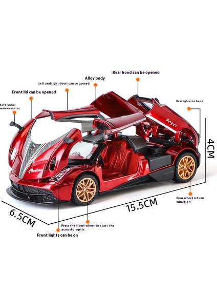 1:32 Pagani Huayra Bc Supercar Alaşım Metal Pres Döküm Model Araba Kütüphanesi Statik Ses ve Işık Süsler Erkek Arkadaşı Için Doğum Günü Hediyesi (Yurt Dışından) modelleri