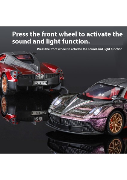 1:32 Pagani Huayra Bc Supercar Alaşım Metal Pres Döküm Model Araba Kütüphanesi Statik Ses ve Işık Süsler Erkek Arkadaşı Için Doğum Günü Hediyesi (Yurt Dışından) fırsatları