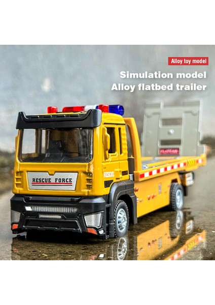 Alaşım Kamyon Modeli 1/32 Döküm Düz Yataklı Römork Kamyon Ses Işığı ile Hareketli Mühendislik Araba Traktör Oyuncaklar Boys Çocuklar Için Hediye (Yurt Dışından) modelleri